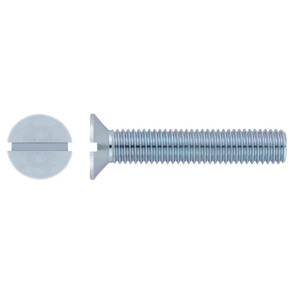 DIN-963 [CP] Tornillo rosca métrica con cabeza avellanada ranurada, 4.8. Tornillo rosca métrica con cabeza avellanada ranurada, 4.8. Zincado